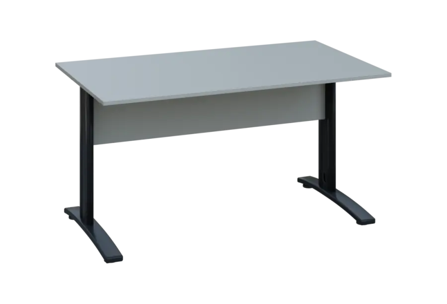 EPK 18 - 14 stůl kancelářský, kovová podnož černá, deska 18 mm, široký 1400 mm, šedá